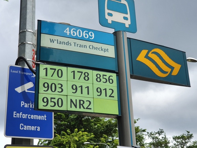 Bus Stop at Singapore Woodlands Train Station