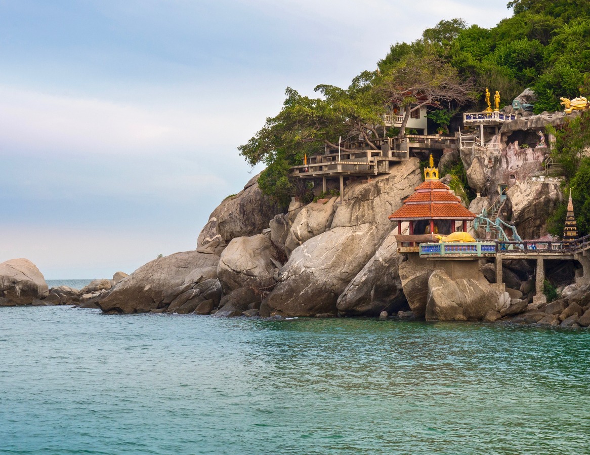 Asia photos, beach photos, blue photos, Buddha photos, Buddhism photos, cave photos, cloud, sky, sky photos, coastline photos, colors photos, hill photos
