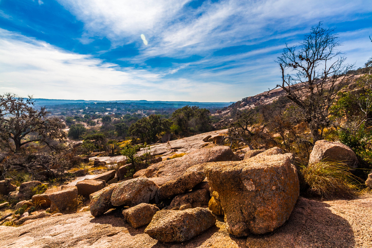 Rugged western landscape of Enchanted Rock, Texas