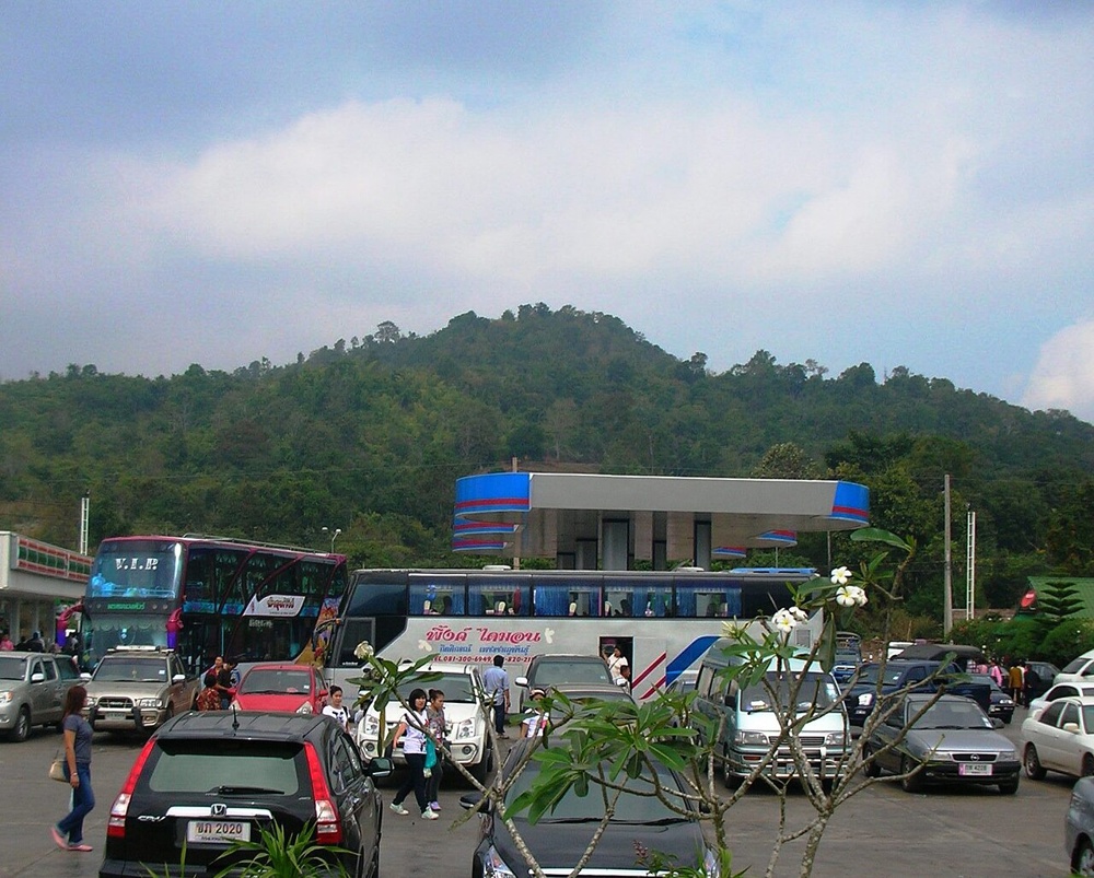 Phu Ruea, a 1365 m high mountain in Loei Province, Thailand. Southern side of the summit as seen from Highway 203