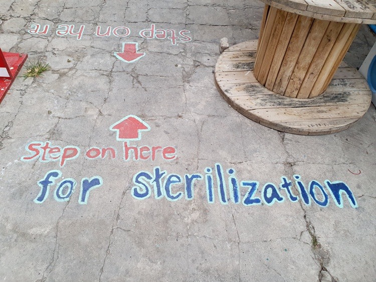 Step On Here For Sterilization