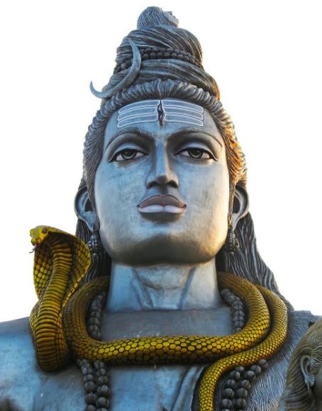 Monumental sculpture with a golden cobra