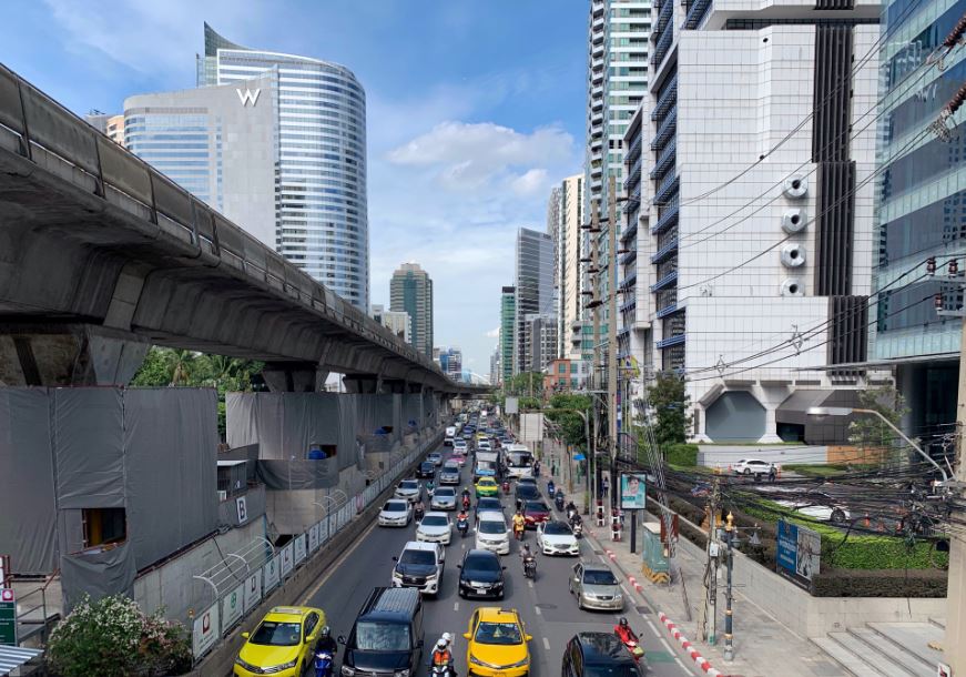 street in the Sathorn district of Bangkok
