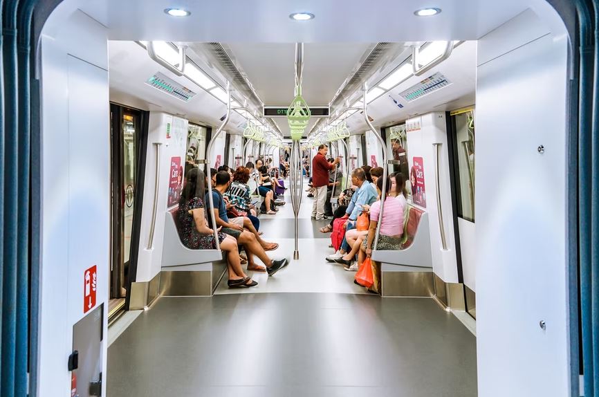 Passengers On Train, Mrt, Mass Trail Transit