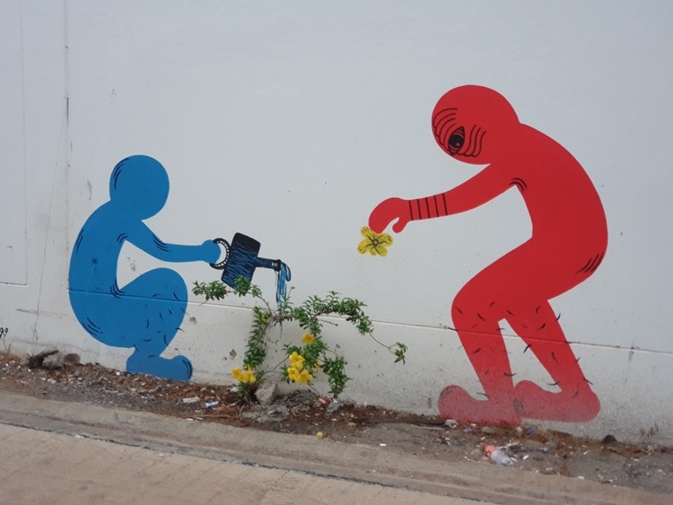 Hua Hin Street Art - Watering The Plants
